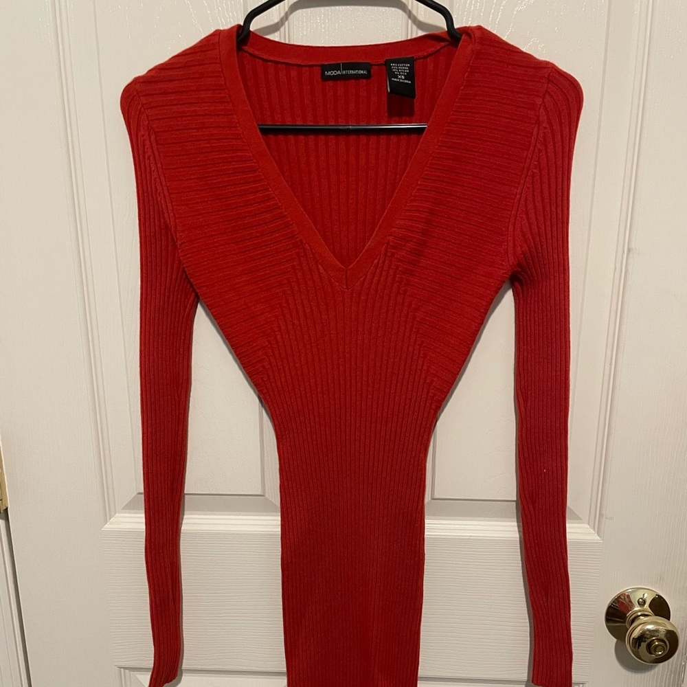 Moda international long sleeve bodycon dress
